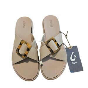 Olukai Lai Slide Sandals Women Size 9 Brown Comfort Flip Flops Beach Vacation